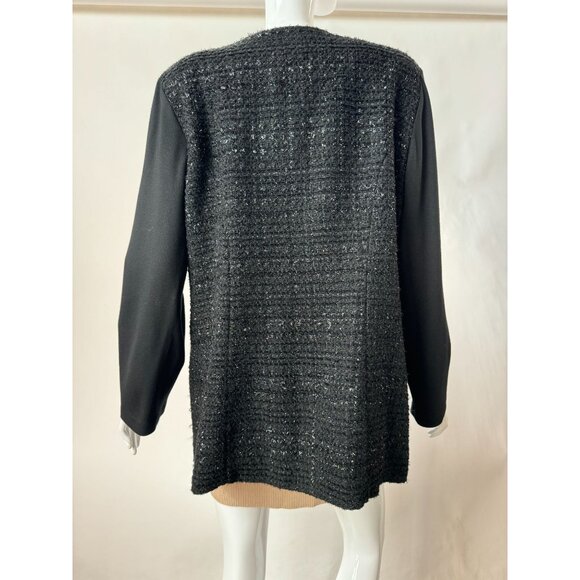 Chicos Open-Front Black Tweed Jacket Sz 2 - Picture 16 of 16